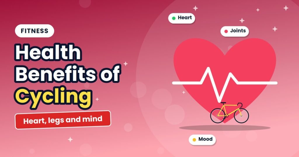 Heart with a pulse line and a small road bike